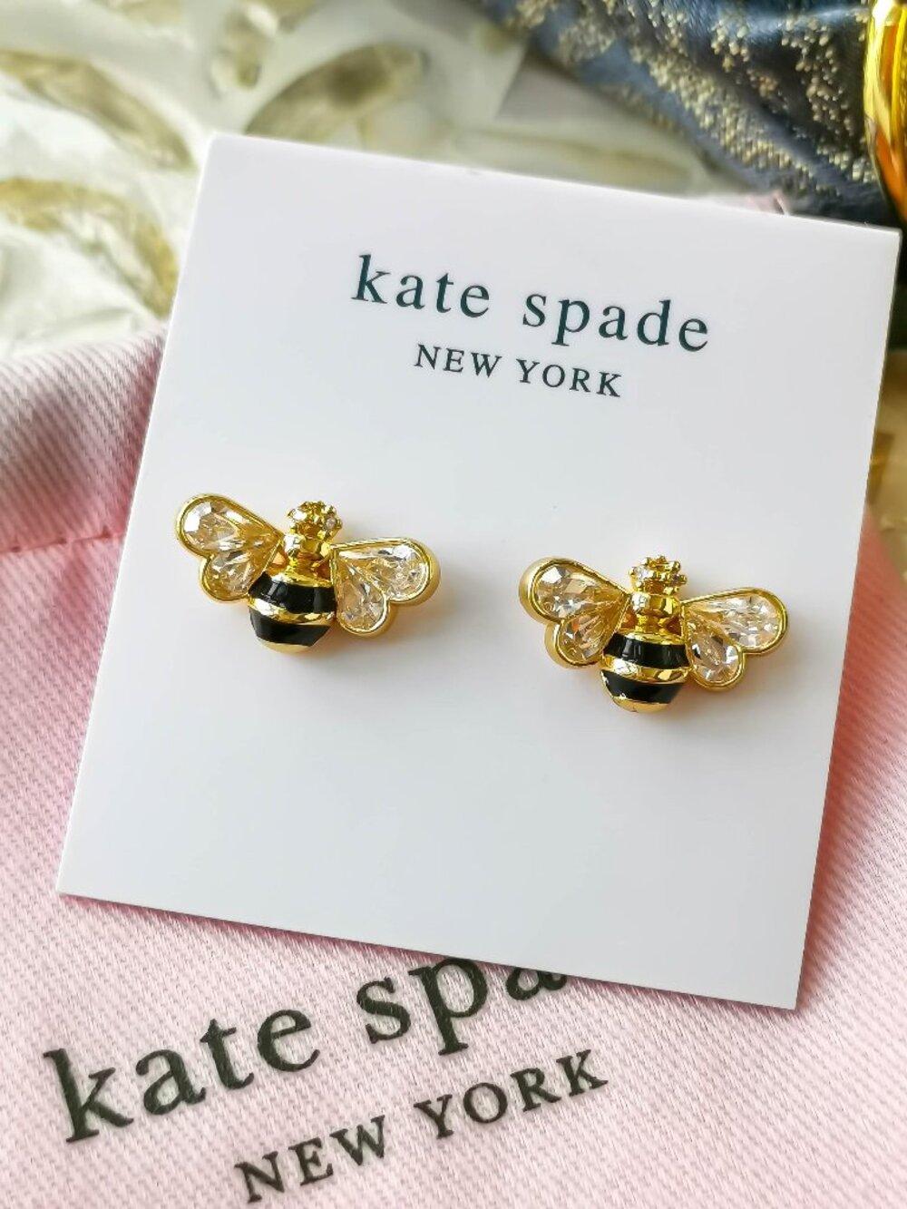 Kate Spade All Abuzz Stone Bee Stud Earrings